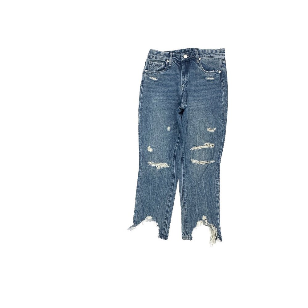 Blank NYC The Madison Crop Distressed‎ Women's size 27 Medium Blue Denim Jeans